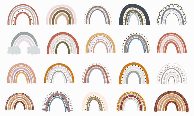 A set of a wide variety of rainbows
