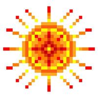 Sunlight in pixel art style vector