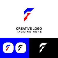 Graphic logo F. Red and blue theme as color example. vector