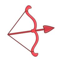 A playful illustration of Cupids bow and arrow, representing love and matchmaking. Perfect for Valentines Day cards, apps, and themed illustrations vector