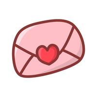 Illustration of a pink envelope with a heart seal, symbolizing a romantic message. Great for Valentines promotions, cards, and invitations vector