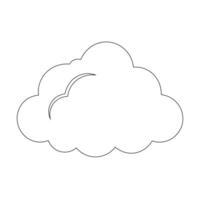 Minimalist Cloud Line Art on White Background Simple Design vector