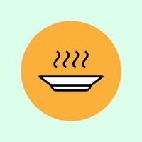 rice serving icon on plate vector