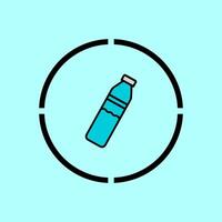Bottle of water icon in flat style isolated on blue background vector