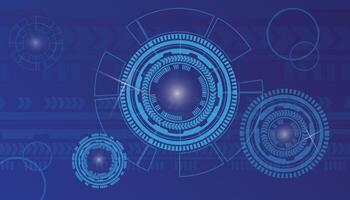 Information Technology concept abstract illustration with different geometrical shapes and lines on Blue background. vector