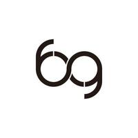 numbers 69 infinity loop simple geometric linear logo vector