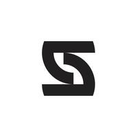 letter s linked rotate simple geometric logo vector