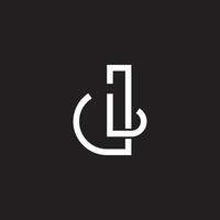 letter dl overlap thin line logo vector