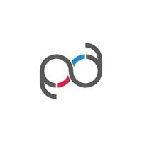 letters pd infinity loop simple geometric linear logo vector