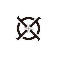 x circle rotate center point target symbol logo vector