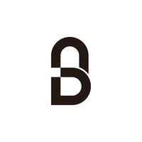 letter nd loop linked line logo vector