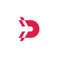 letter d airplane abstract simple logo vector