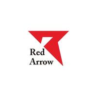 letter r red cursor arrow simple geometric logo vector