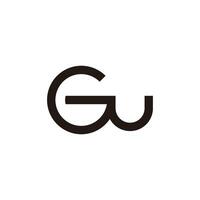 letters gu gw loop simple geometric logo vector