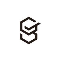 letter gs box check mark simple geometric logo vector