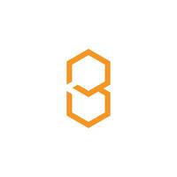 letters b bee hive simple hexagonal yellow logo vector