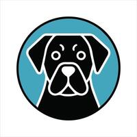 Charming Arafed Dog in a Round Frame on Light Background vector