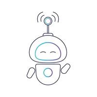 icon, cute robot logo. A chatbot. The robot is a virtual assistant. vector