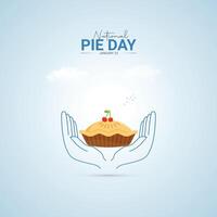 National Pie Day Illustration. Flat style design vector