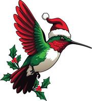 Hummingbird christmas clipart vector