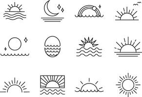 Sun Icon Set vector