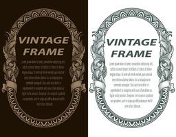 vintage Baroque scroll design frame engraving acanthus floral border pattern element retro style vector