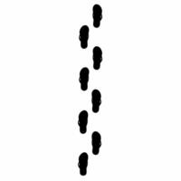silhouette of footprints using footwear. Footprints walking in sandals on a white background. vector