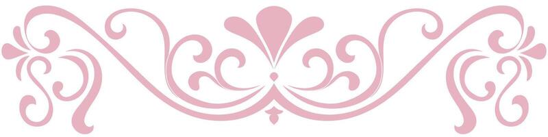 Pink vintage border for text border Abstract curling lines. Classic retro. vector