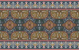 Seamless ethnic tribal fabric pattern, border, frame, tapestry vector