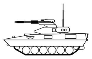 Tank line drawings for coloring Military transport combat island craft on white background vector