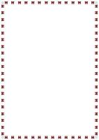 Christmas worksheet frame, red bow decorated with snowflake corners on a white background. vector