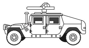 Armed armored vehicle Lines for coloring Coloring book on white background vector