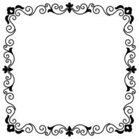 Vintage beautiful Scandinavian black and white decorative frame with borders, decorative borders, corners. vector