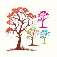 Creative Color tree set design vector