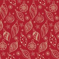 Seamless Christmas Patterns On Red Background vector