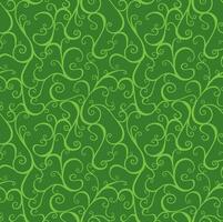 Seamless Swirl Pattern On Green Background vector
