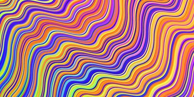 Dark Multicolor backdrop with curved lines. vector