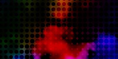 Dark Multicolor background with bubbles. vector