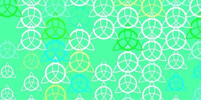 Light Green pattern with magic elements. vector