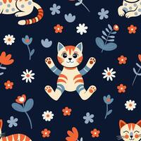 cat on a colored dark background vector