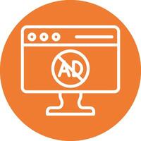 AD Blocker Line Circle Filled Icon vector