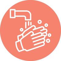 Washing Hands Line Circle Filled Icon vector