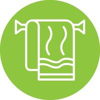 Towel Line Circle Filled Icon vector