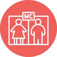 Wc Line Circle Filled Icon vector