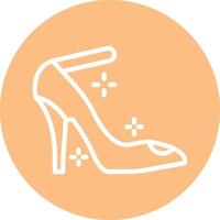 High Heel Line Circle Filled Icon vector