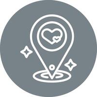 Location Line Circle Filled Icon vector