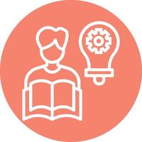 Self Learning Line Circle Filled Icon vector