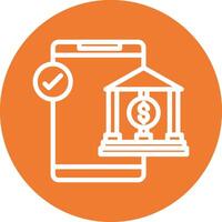 Mobile Banking Line Circle Filled Icon vector