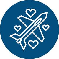 Honeymoon Line Circle Filled Icon vector