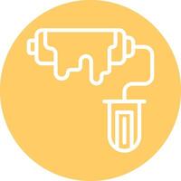 Paint Roller Line Circle Filled Icon vector